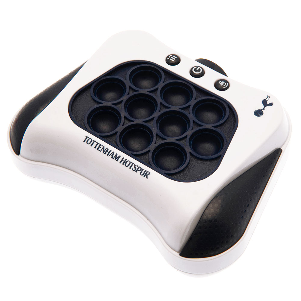 Tottenham Hotspur FC hand held pop puzzle game with a white game pad, navy detail and the Spurs crest
