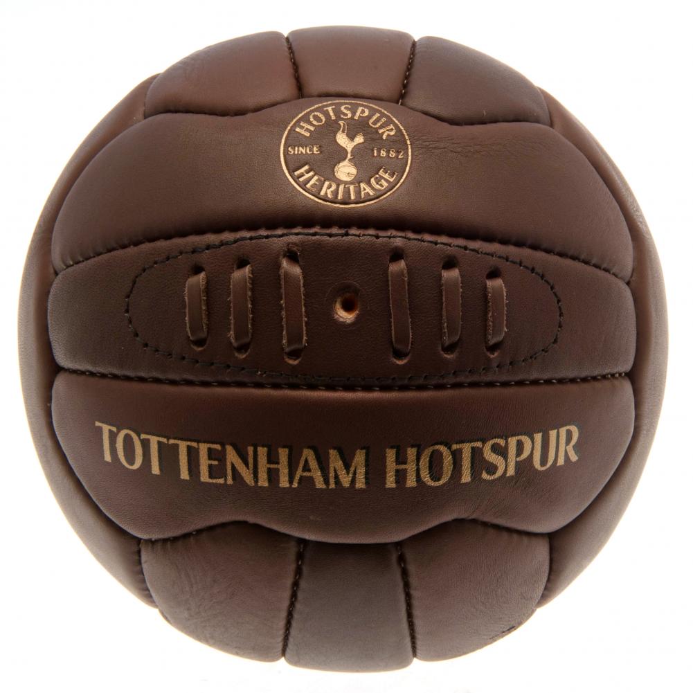 Tottenham Hotspur FC retro heritage football in genuine leather with a gold debossed crest and text