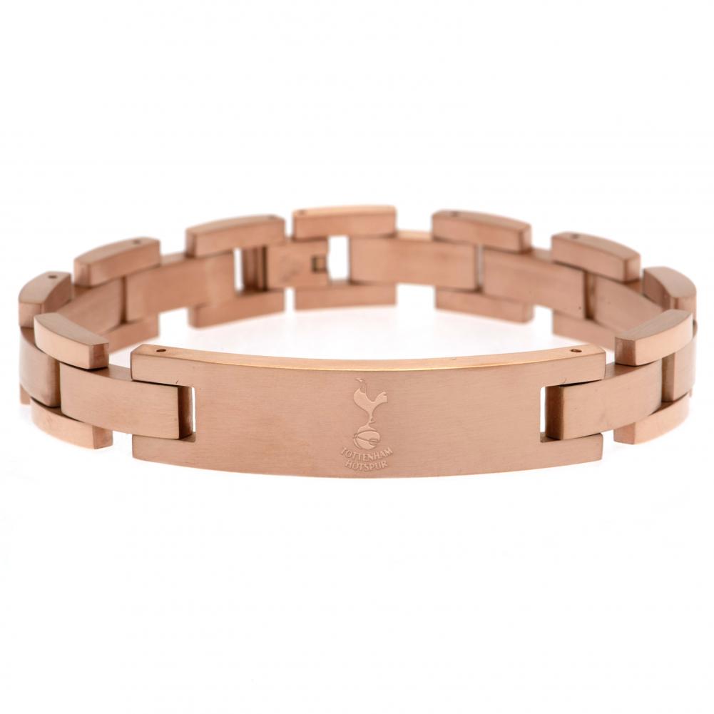 Tottenham Hotspur FC rose gold plated stainless steel link bracelet with an engraved club crest