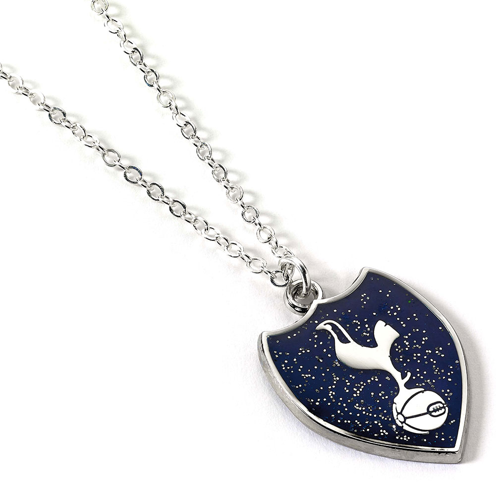 Tottenham Hotspur FC silver finish necklace with a shield design pendant carrying the Tottenham crest