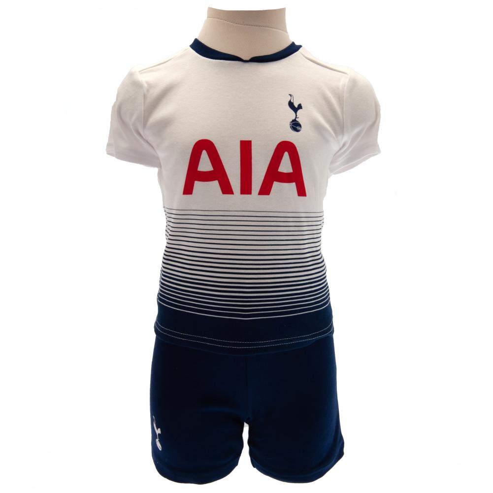 Tottenham Hotspur FC navy and white home kit design baby t-shirt and short set on a hanger
