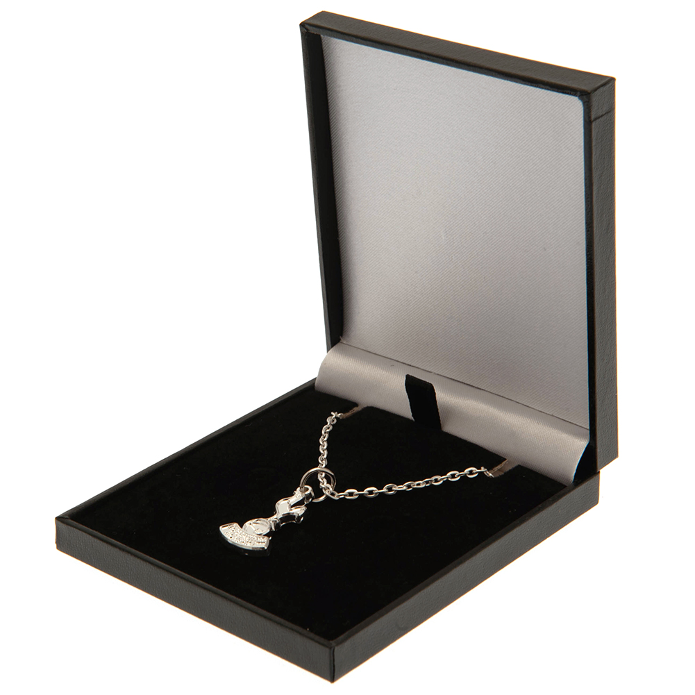 Tottenham Hotspur FC silver plated Spurs crest pendant on a chain necklace with a lobster clasp, in a gift box