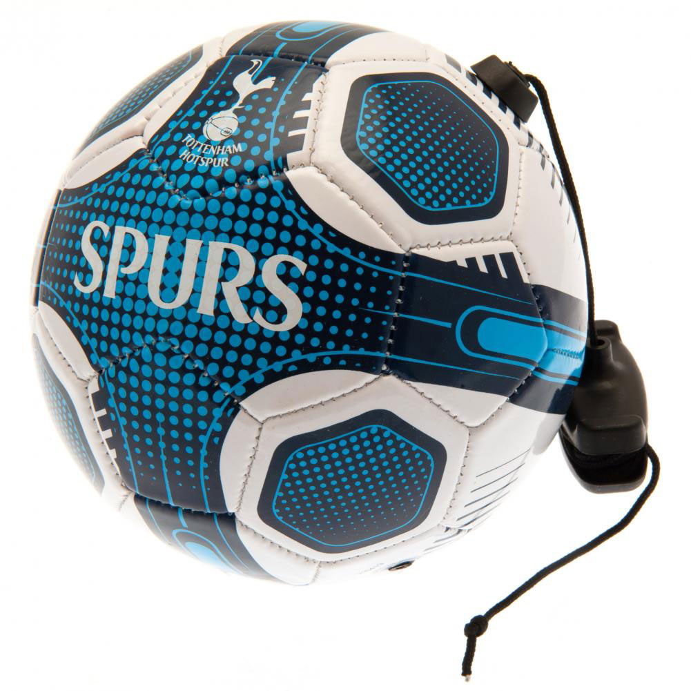 Tottenham Hotspur FC size 2 white skills trainer ball with a full colour Spurs crest, navy detail and cord
