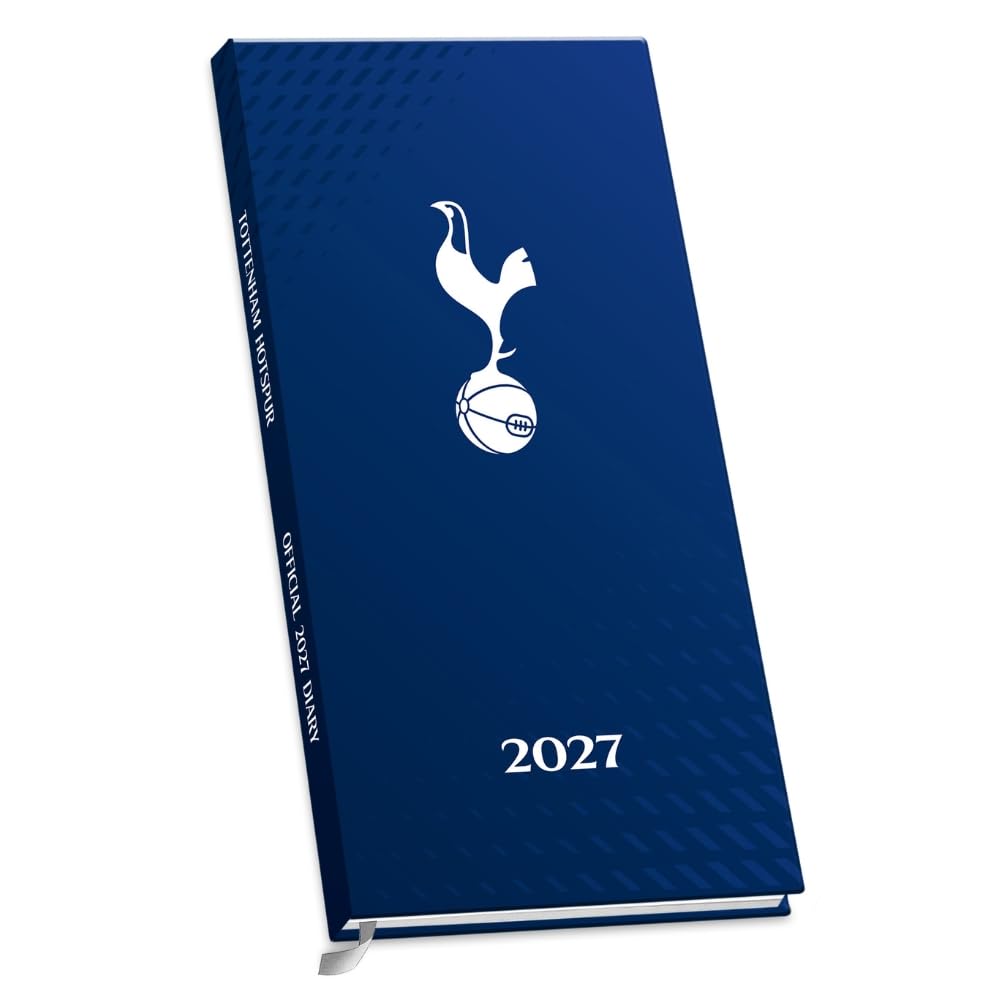 Tottenham Hotspur FC blue hardback slim 2027 diary featuring the Tottenham crest