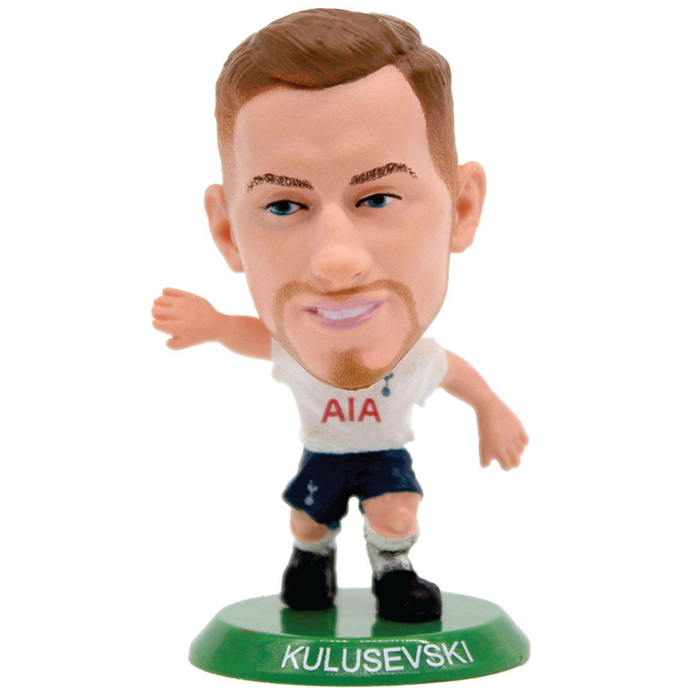 Kulusevski SoccerStarz figure in the classic Spurs home kit on a green base