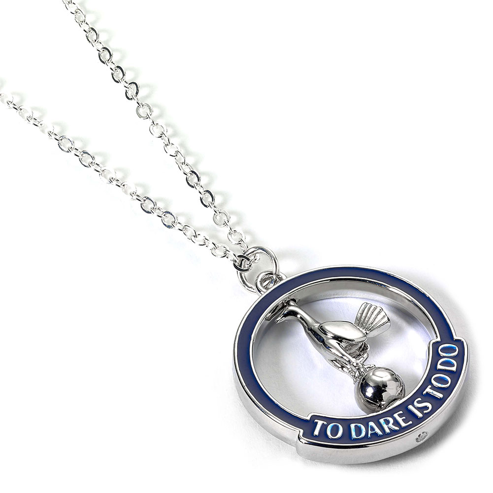 Tottenham Hotspur FC silver finish spinner necklace with a 3D spinning Spurs crest pendant