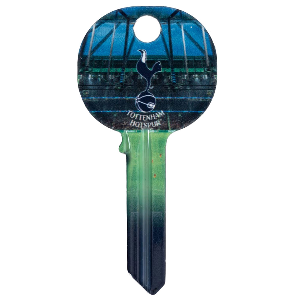 Tottenham Hotspur FC blank door key with a full colour crest and stadium design on both sides