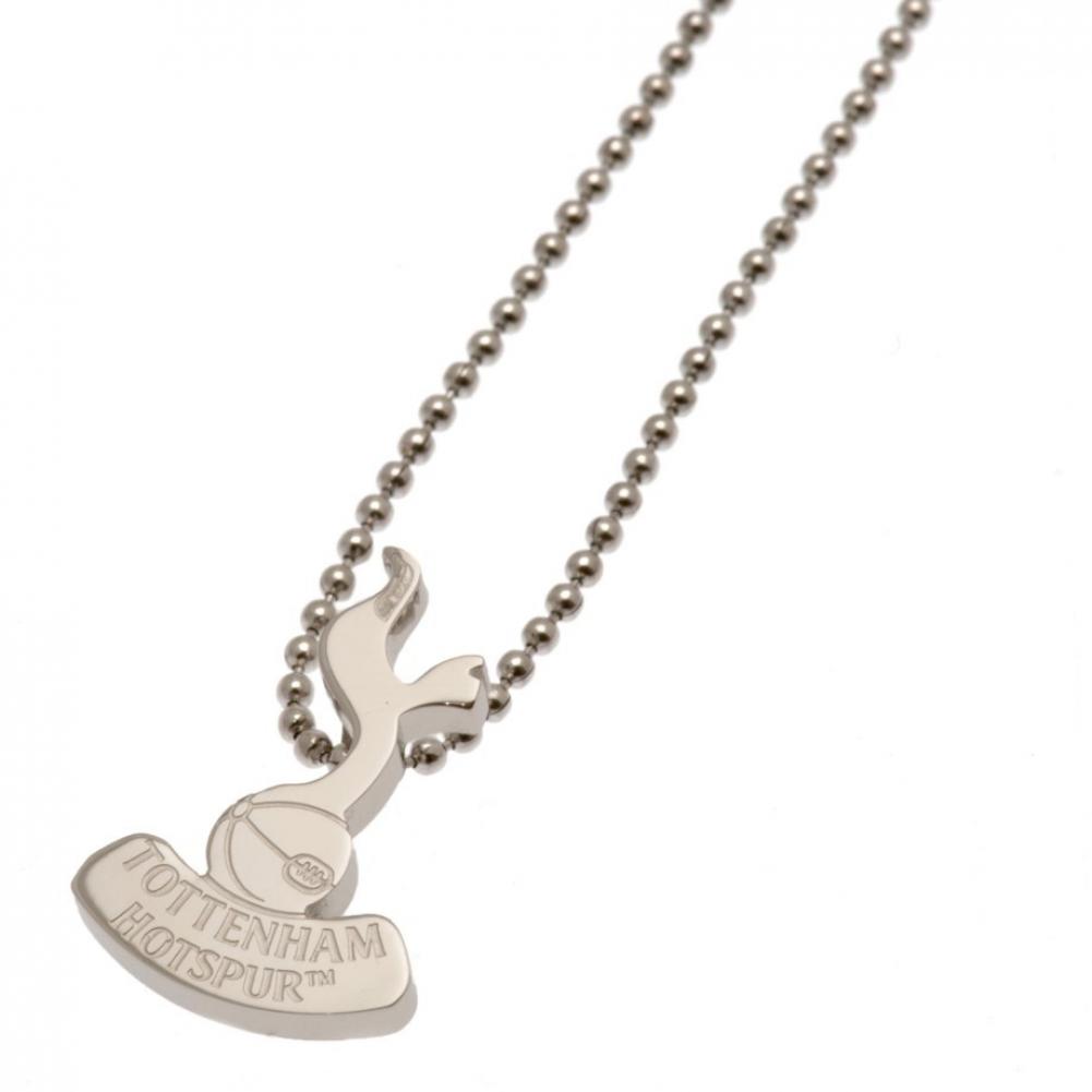 Tottenham Hotspur FC stainless steel crest shaped pendant with chrome finish Spurs crest on a ball chain