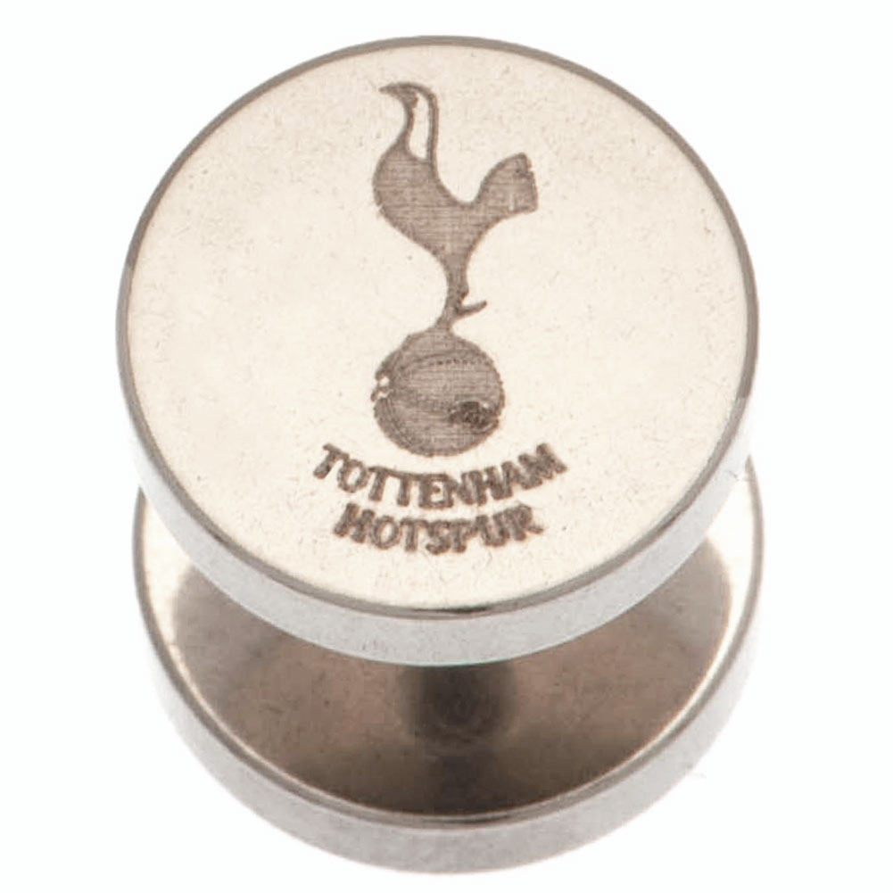 Tottenham Hotspur FC stainless steel stud earring with a laser printed Spurs crest