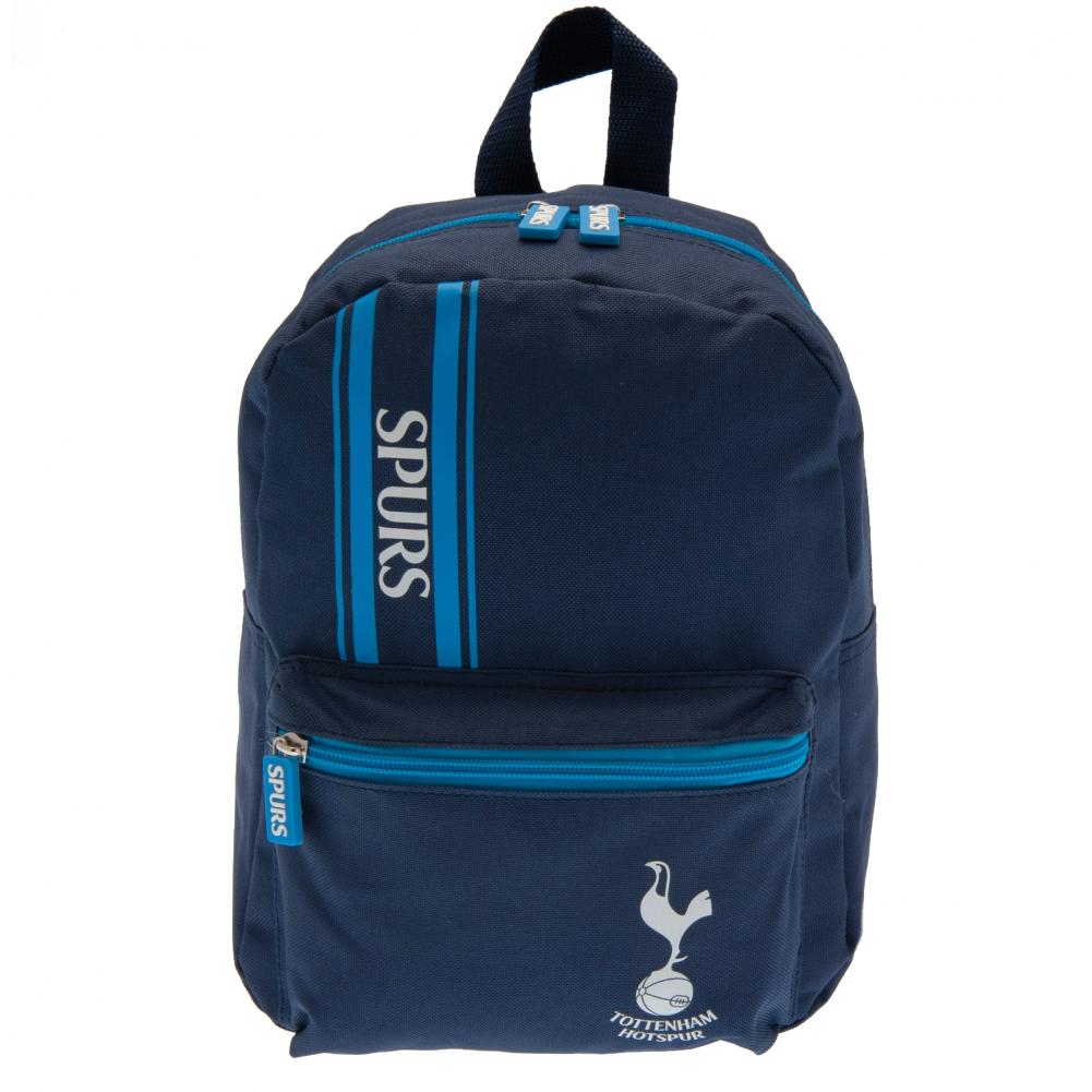 Tottenham Hotspur stripe design junior backpack with Spurs text, the club crest and rubber zip pulls
