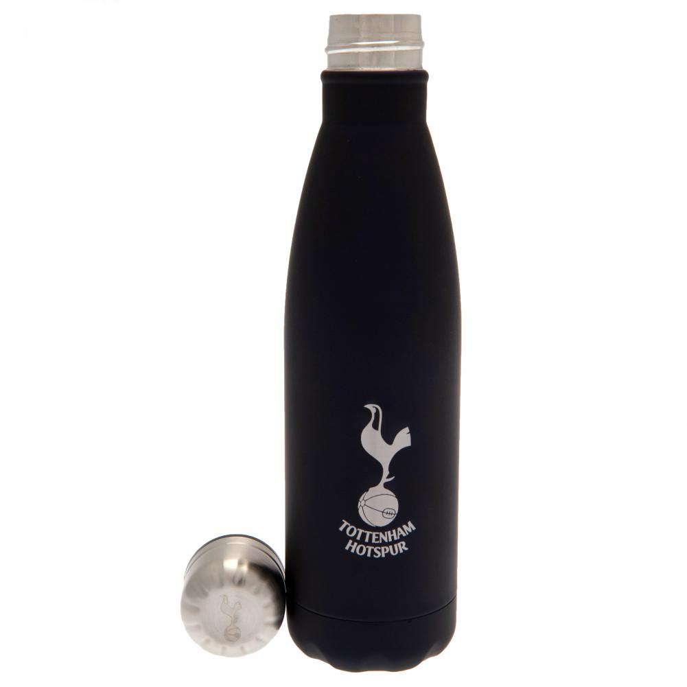 Navy blue matt finish Tottenham Hotspur FC stainless steel thermal flask with a silver crest