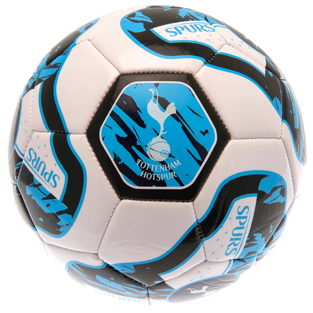 Tottenham Hotspur FC tracer football in blue, white and black with full colour Spurs crests