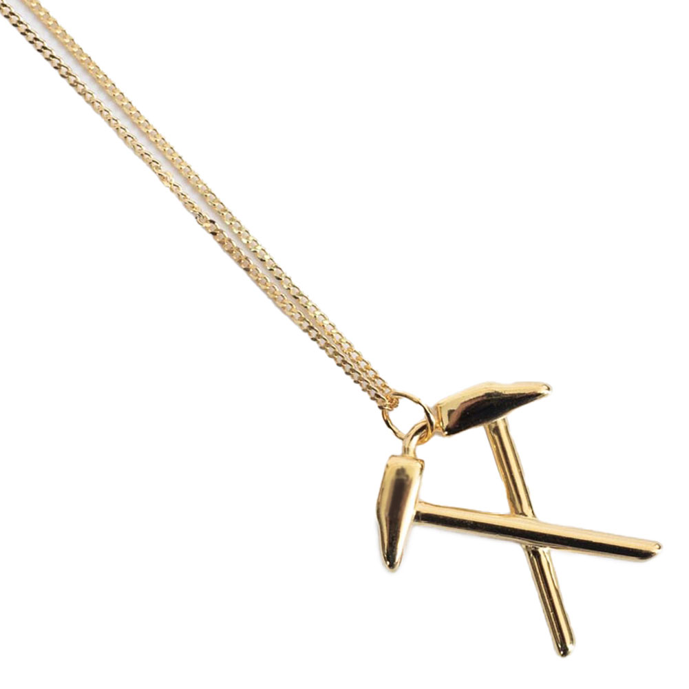 West Ham United FC crest pendant on an 18ct gold plated sterling silver chain necklace