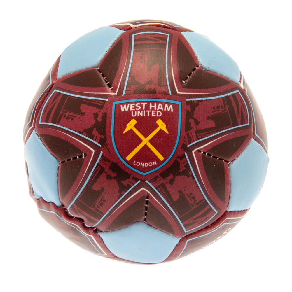 West Ham United FC claret and blue 4 inch textured soft ball featuring the club crest