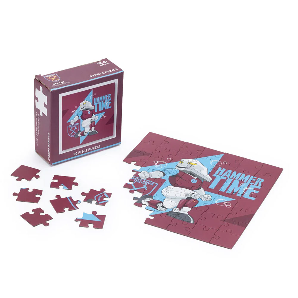 West Ham United FC 50-piece junior jigsaw puzzle showing a picture of the mascot Hammerhead