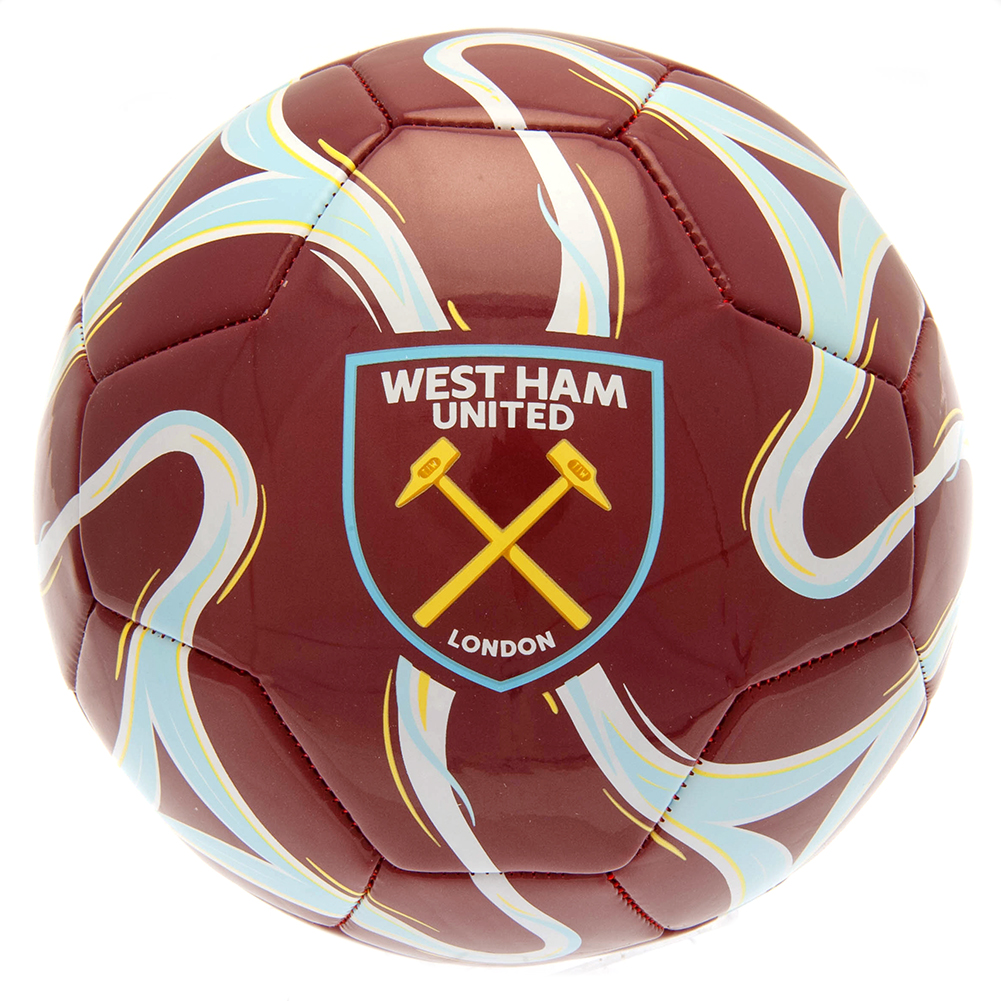 West Ham United FC claret cosmos design Size 5 football with a full colour West Ham crest