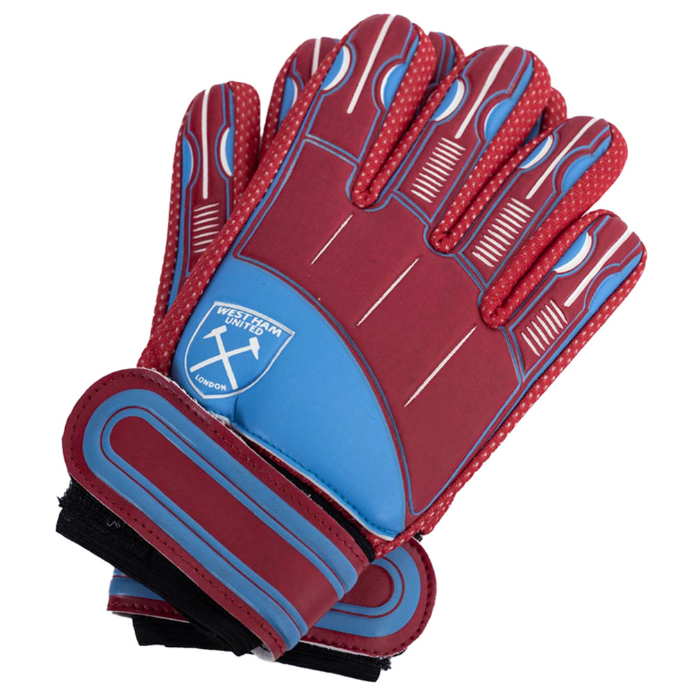 West Ham United FC youths claret delta design goalkeeper gloves with a white West Ham crest