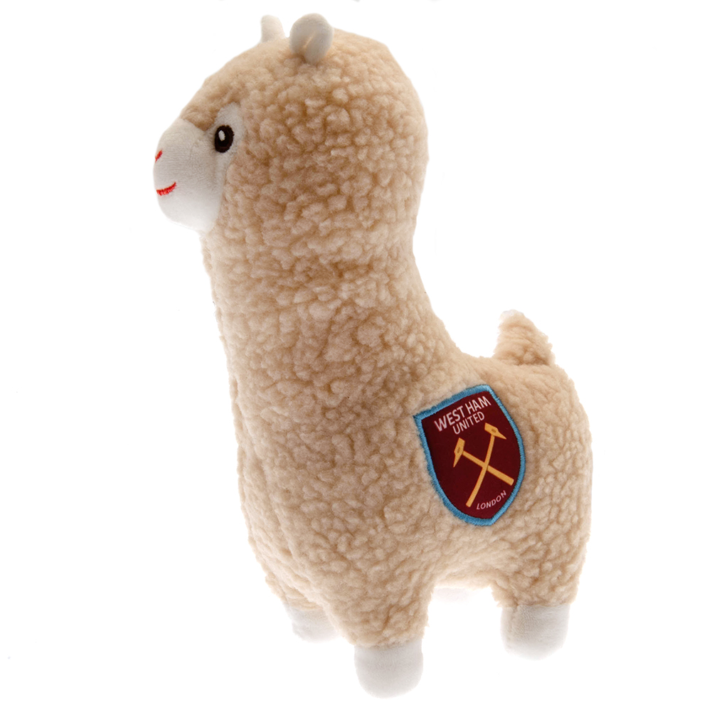 Cream West Ham United FC plush llama with a woven full colour club crest