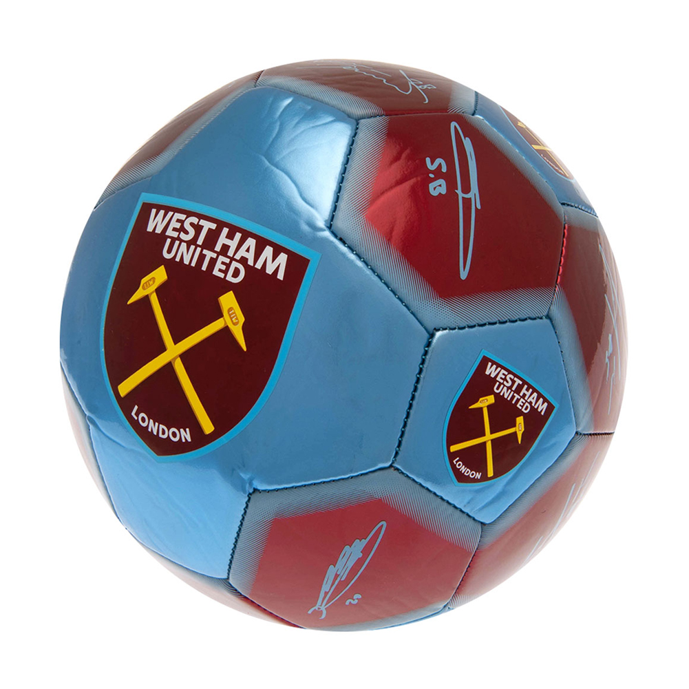 West Ham United FC Sig 26 skill ball with the West Ham crest, the #COYI hashtag and player signatures