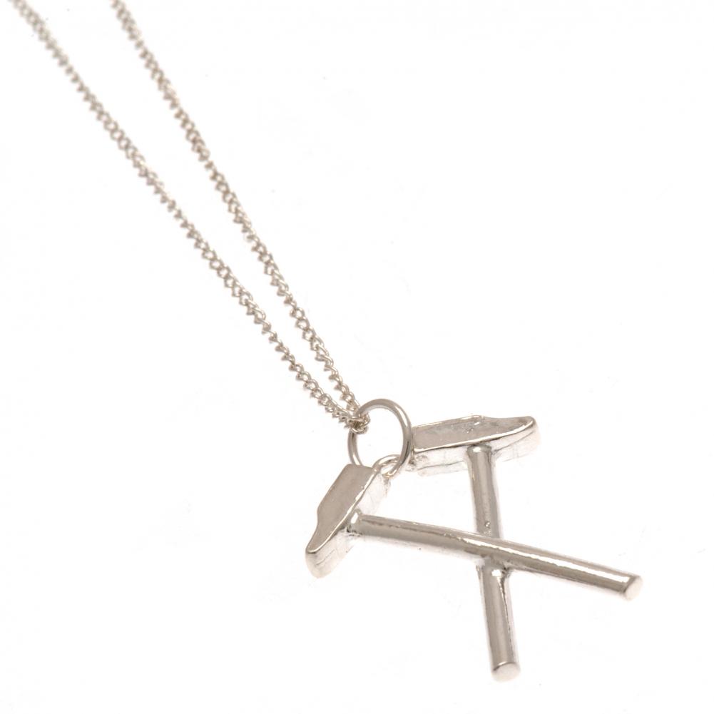 West Ham United FC sterling silver hammers pendant on a chain necklace with a lobster clasp