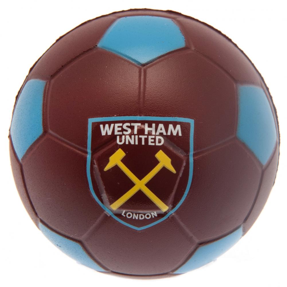 Claret and blue West Ham United FC football design stress ball printed with a full colour Hammers crest