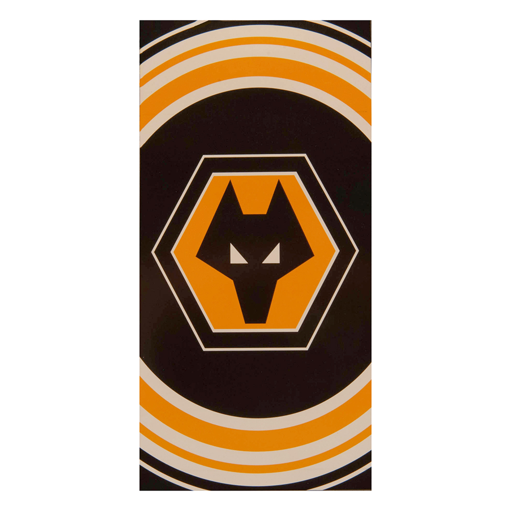Wolverhampton Wanderers FC Pulse cotton velour beach towel with a large central crest